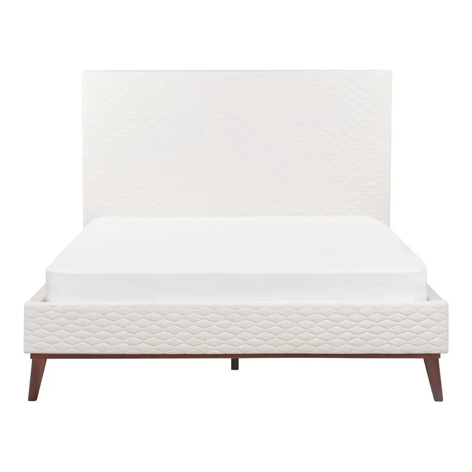 BAYONNE - Tweepersoonsbed - Wit - 140 x 200 cm - Fluweel