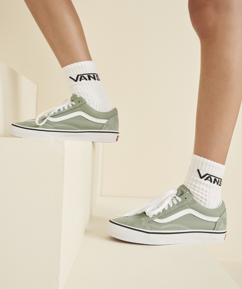 VANSbaskets basses ado old skool vertes