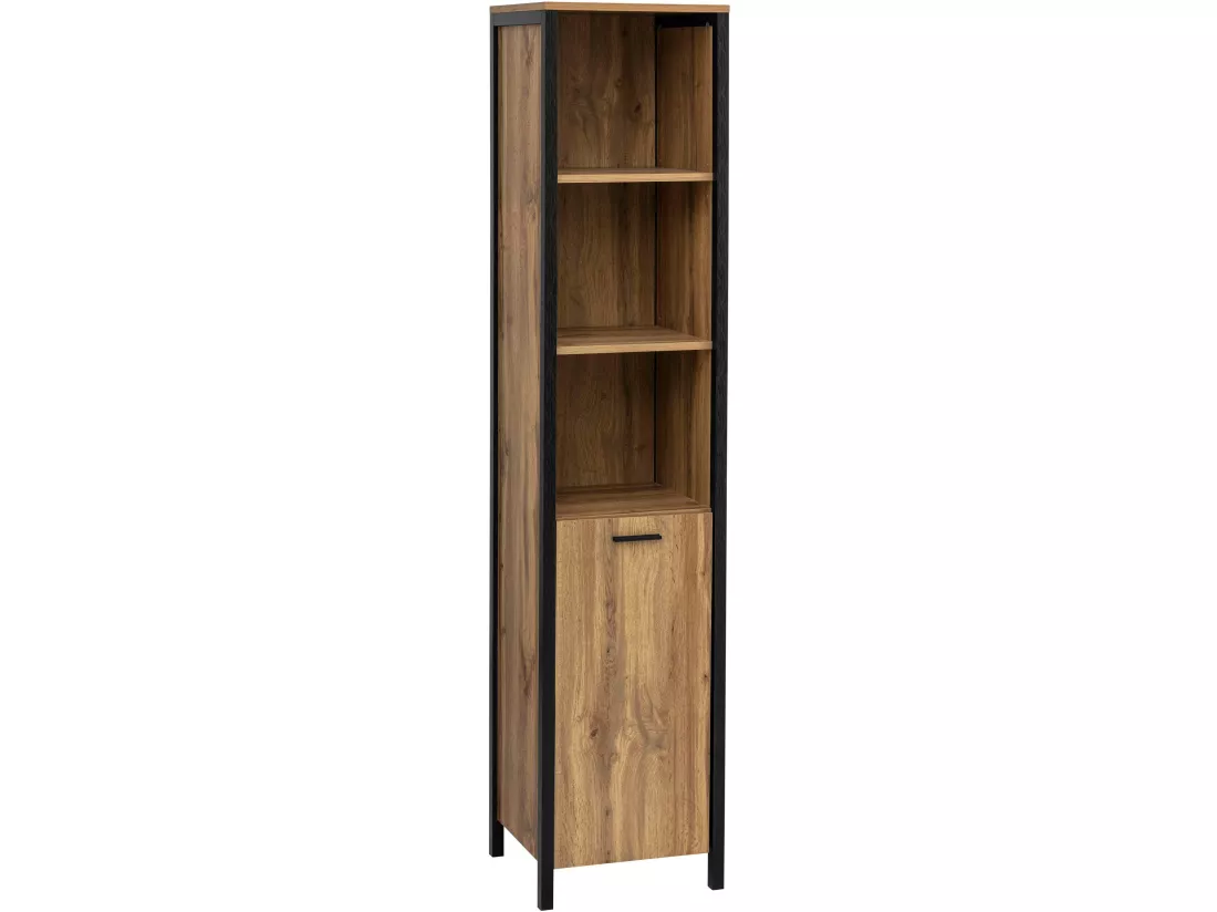 Armoire avec 1 porte et 2 étagères en MDF chêne