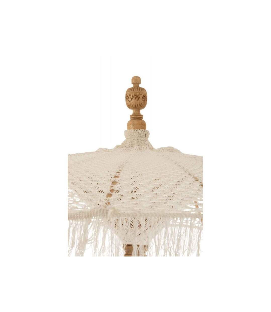 Paris Prix - Parasol Déco macramé 249cm Blanc