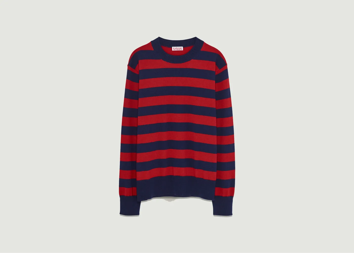 Pull col rond à rayures Tricot