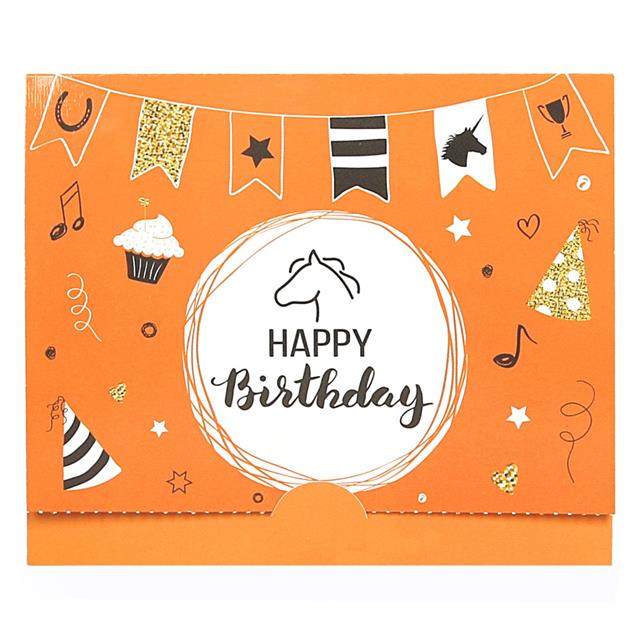 Cadeaubon Hoesje Happy Birthday Oranje