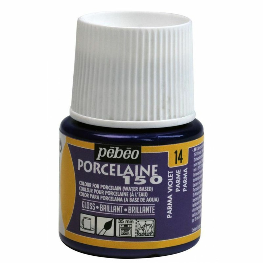 Peinture à l'eau brillante pour porcelaine - bleu parme - 45 ml