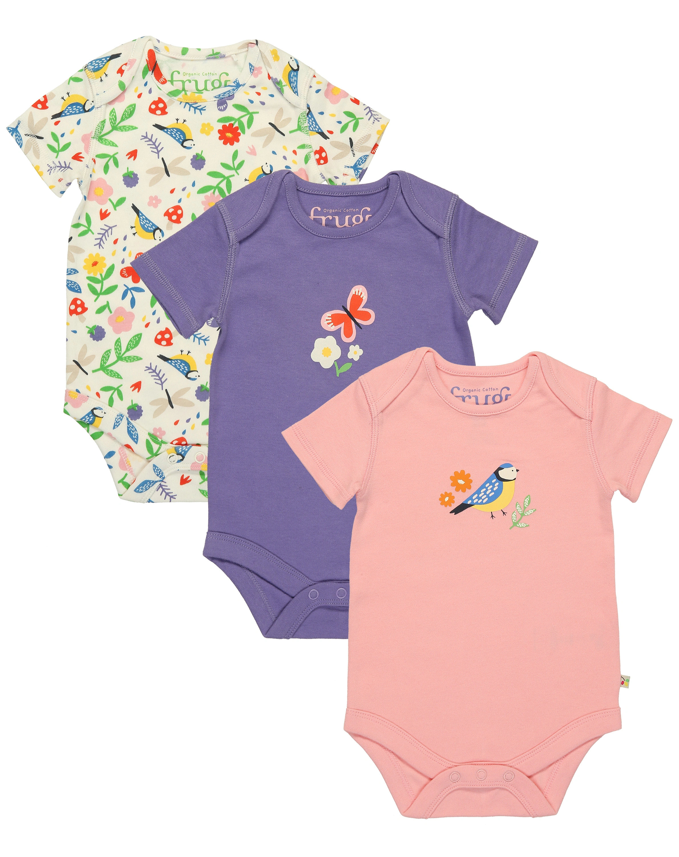 Kurzarm-Body BIRD 3er Pack in bunt
