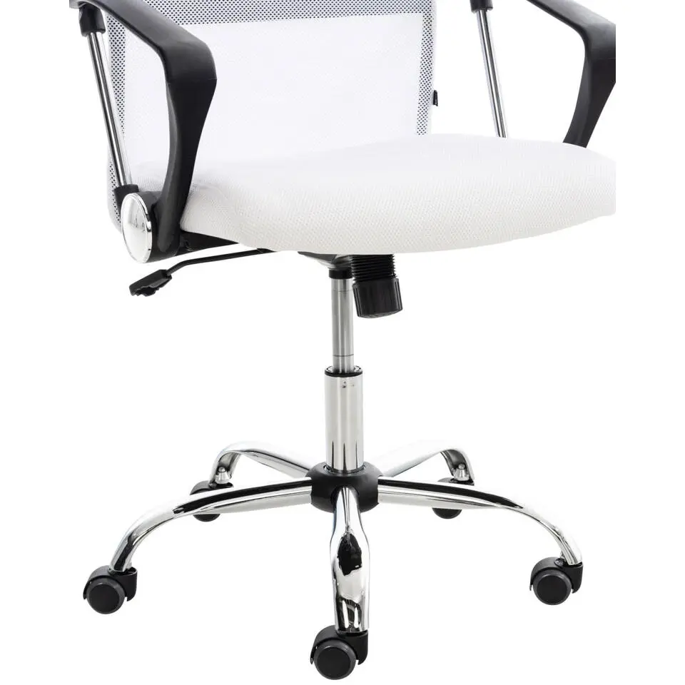 CLP Bureaustoel Washington chroom Frame - Kunstleer - wit