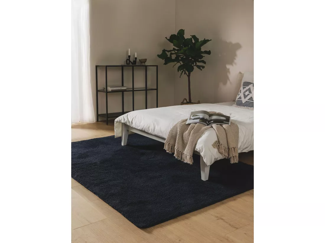 Tapis à poils longs Soda Bleu foncé 120x170 cm