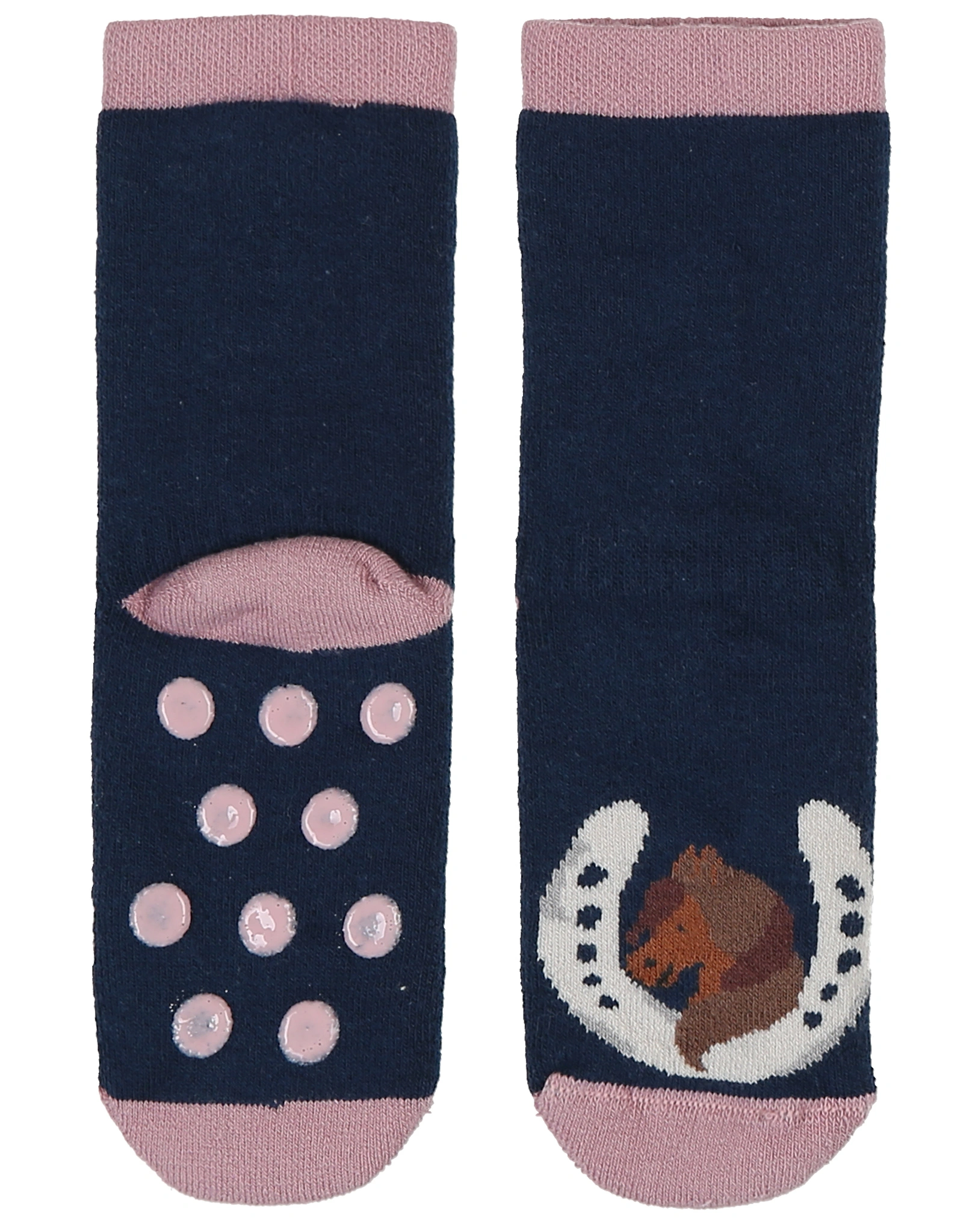 Stoppersocken PFERDE 2er-Pack in hell wildrose/tin