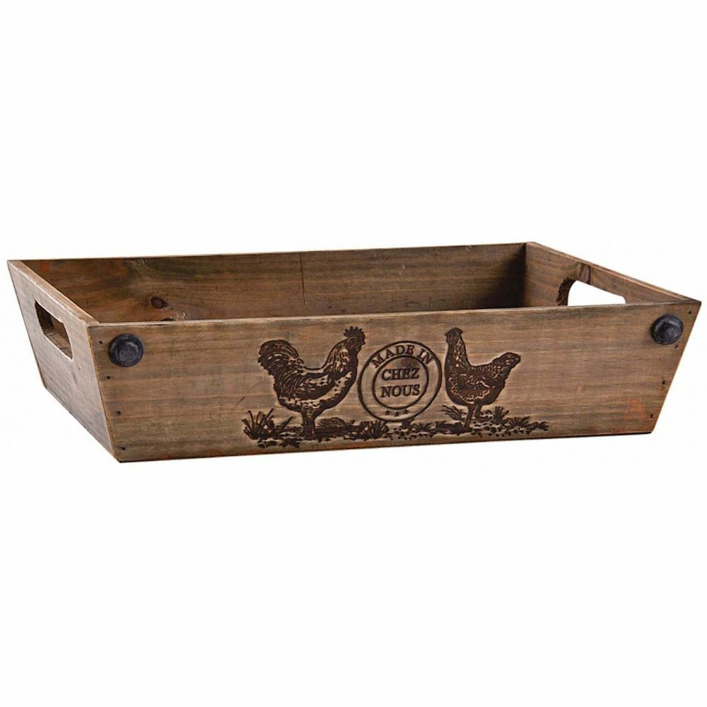 Manne en bois teinté made in chez nous
