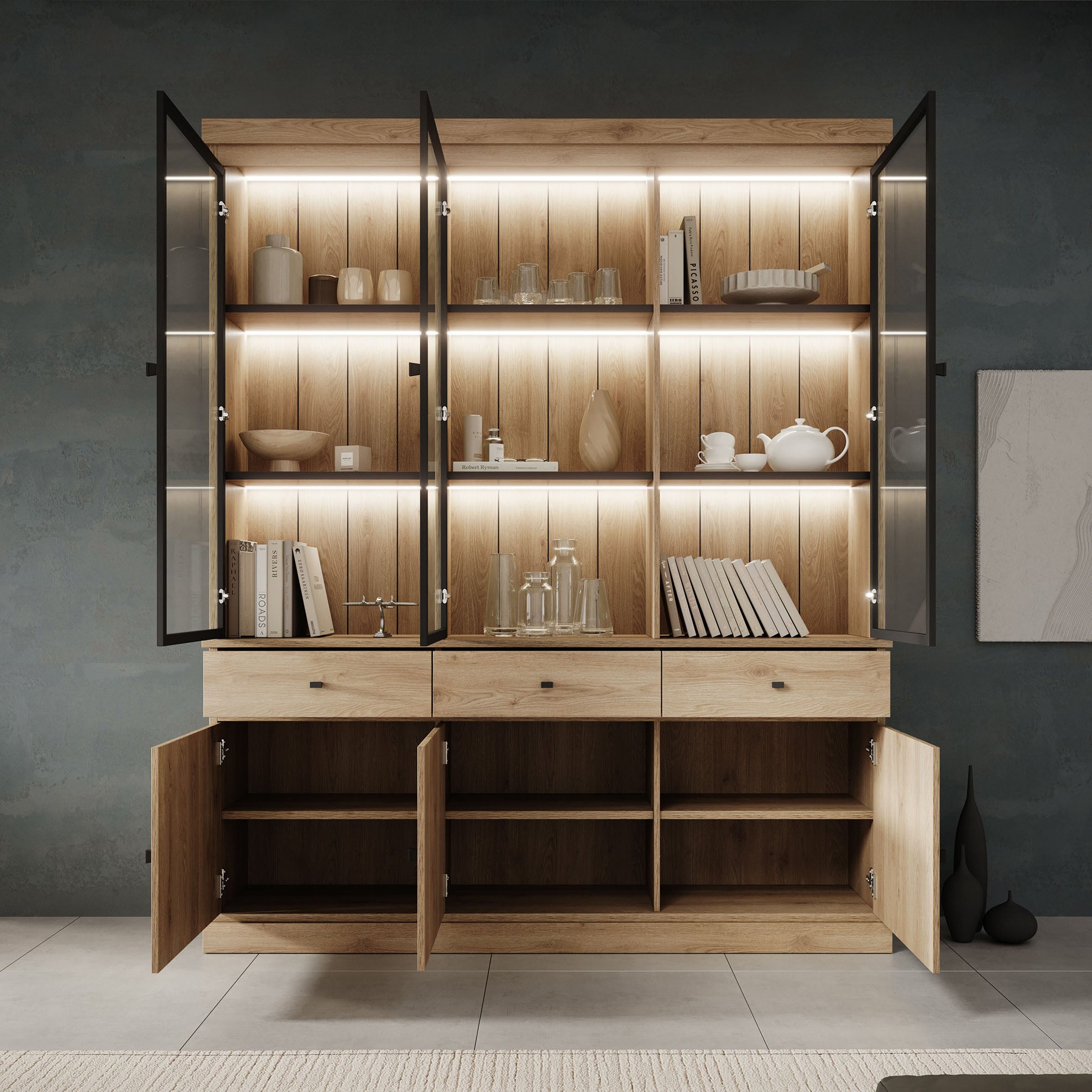 Vince 2 - Buffetkast - Eiken - 182x40x220 cm