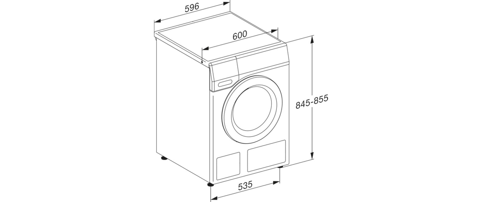 Waschtrockner WTW 800-70 CH 9 kg / 6 kg<br>Tumbler zum Waschen und Trocknen in einem