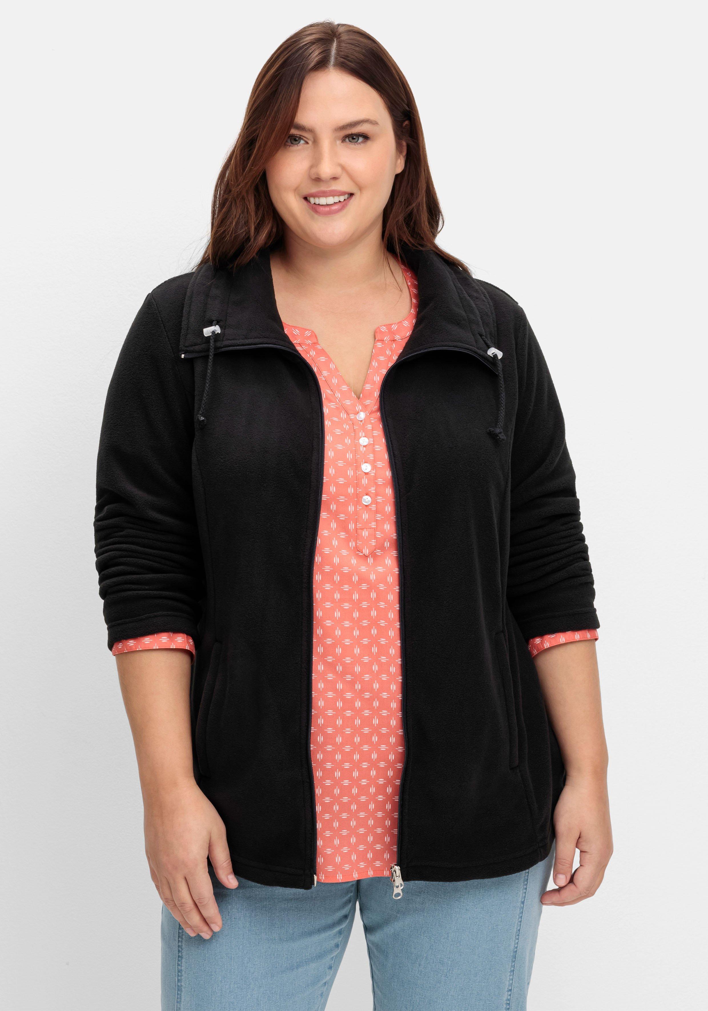 Fleecejacke mit Umlegekragen und 2-Wege-Zipper