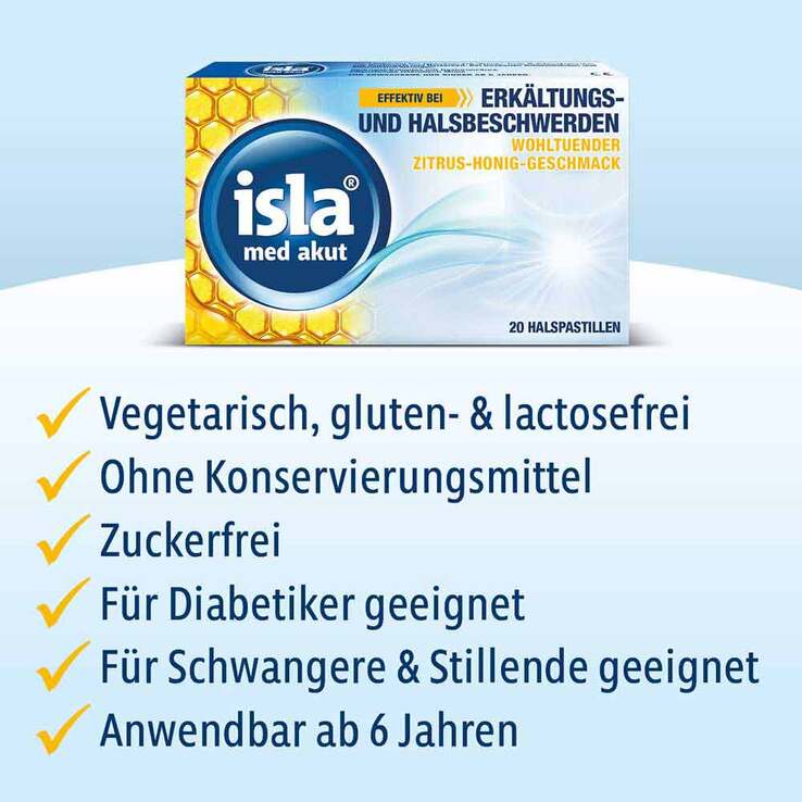 isla® med akut Pastillen Zitrus-Honig-Geschmack, 50 St
