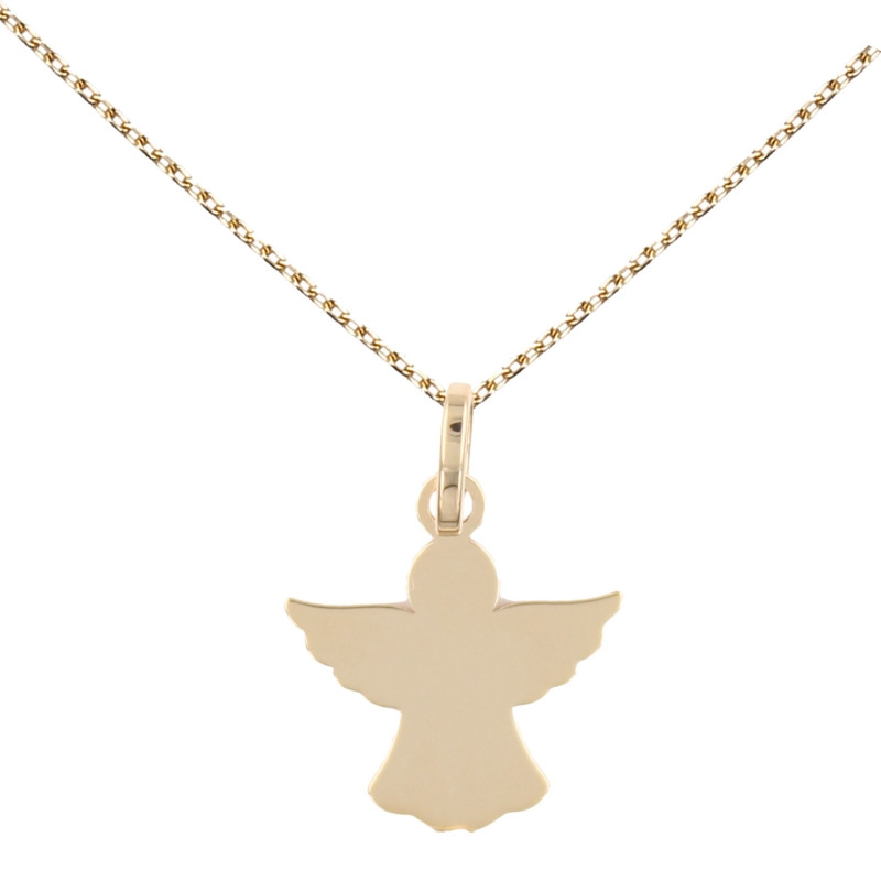 Collier - Pendentif Ange Or Jaune - Chaîne Dorée Offerte