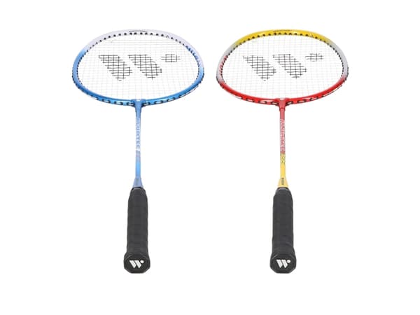 WISH ALUMTEC 366K BADMINTON RACKETTER RØD+GUL, BLÅ+HVITT ØNSKE