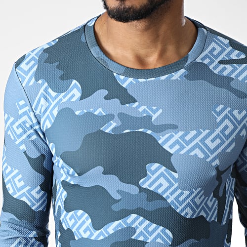 Tee Shirt Manches Longues Bleu