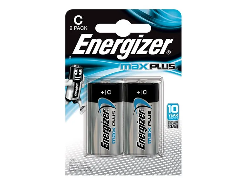 Batteri, Energizer Alkaline Max Plus, C, 1,5 V, 2 stk