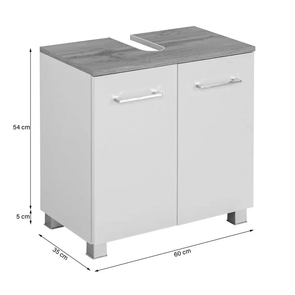 Wastafelonderkast Pares 60cm 2 lades - wit
