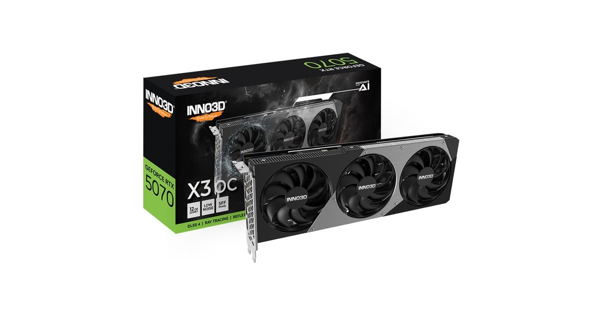 INNO3DGeForce RTX 5070 X3 OC grafische kaart  (DLSS 4, 3x DisplayPort, 1x HDMI 2.1)