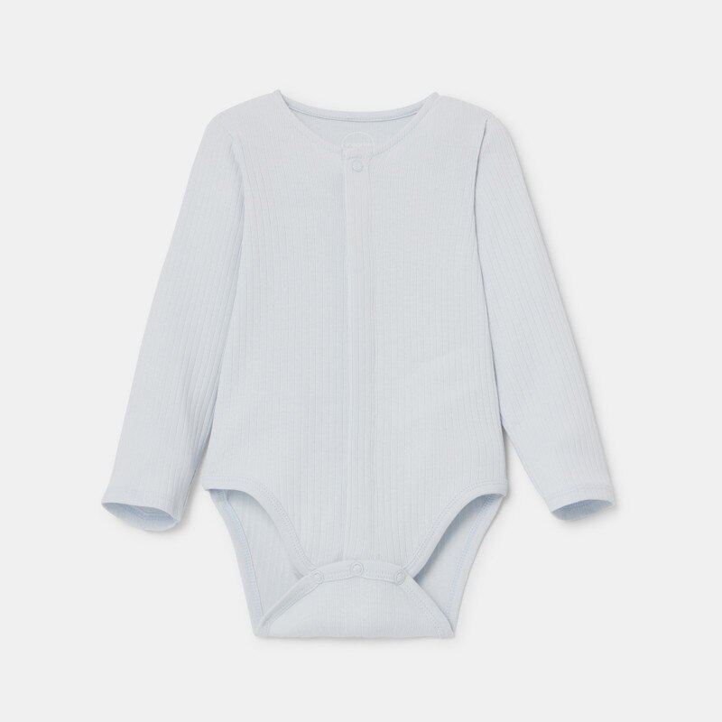 Body manches longues en coton bleu clair naissance Absorba Bleu