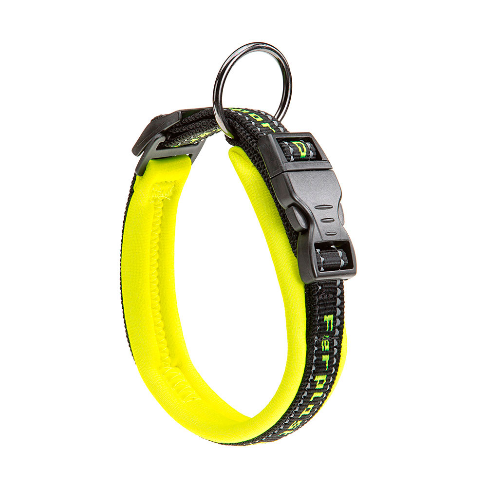 Ferplast collier pour chiens sport dog c15/35, poignée rembourée, ceinture réfléchissante, étiquette porte-nom, a: 25÷35 cm - b: