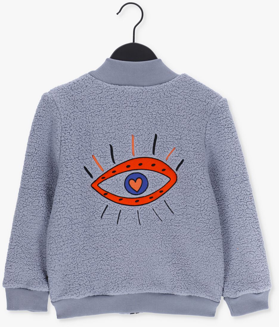 CARLIJNQ lichtblauwe carlijnq jack heart eyes - bomber + embroidery