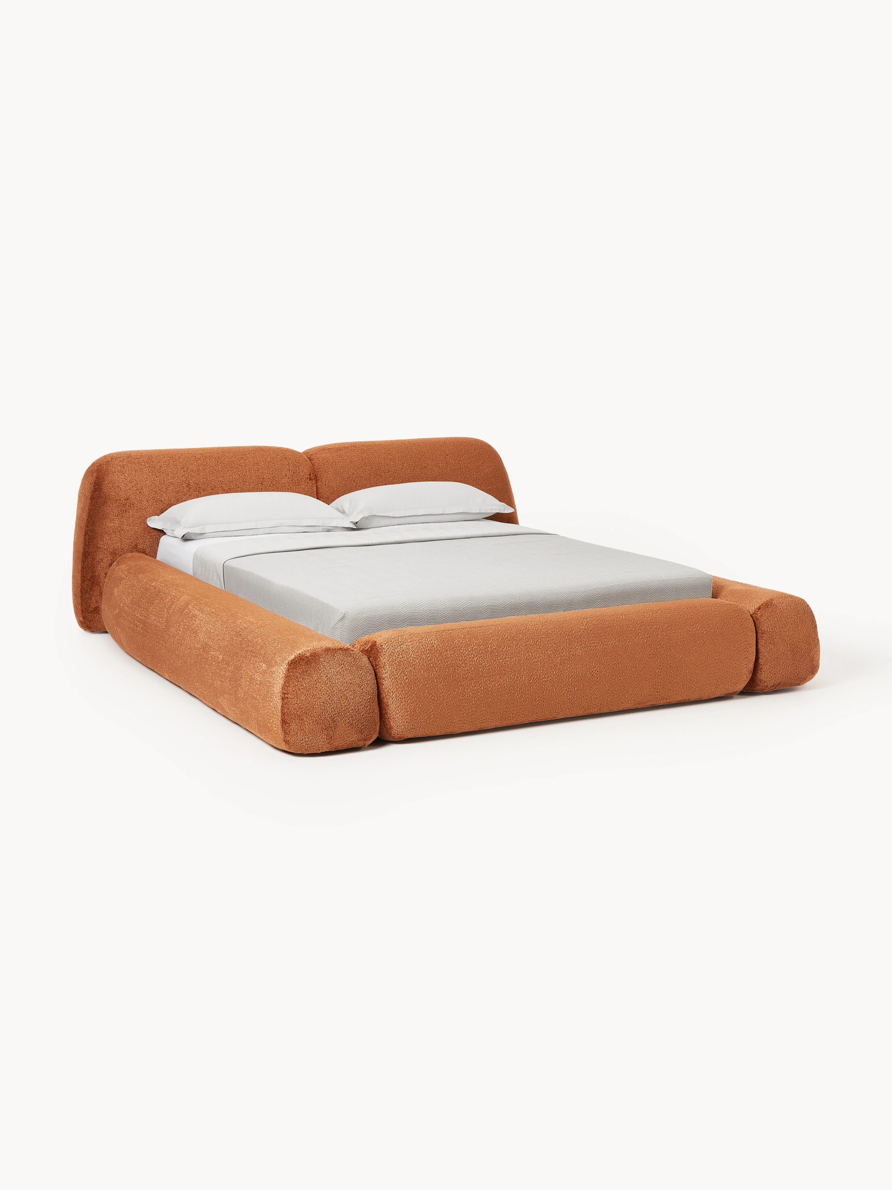 Gestoffeerd teddy bouclé bed Wolke