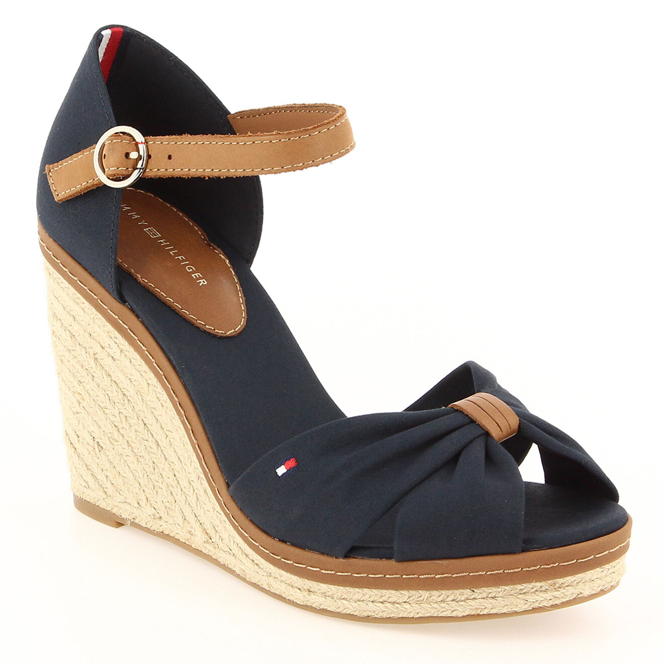 Tommy Hilfiger Sandales compensées Iconic Elena bleu marine - Talon 10 cm