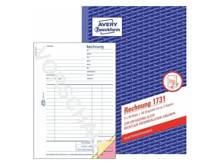 Avery Zweckform - Fakturablanket - 40 ark - A5 - triplikat - karbonfri