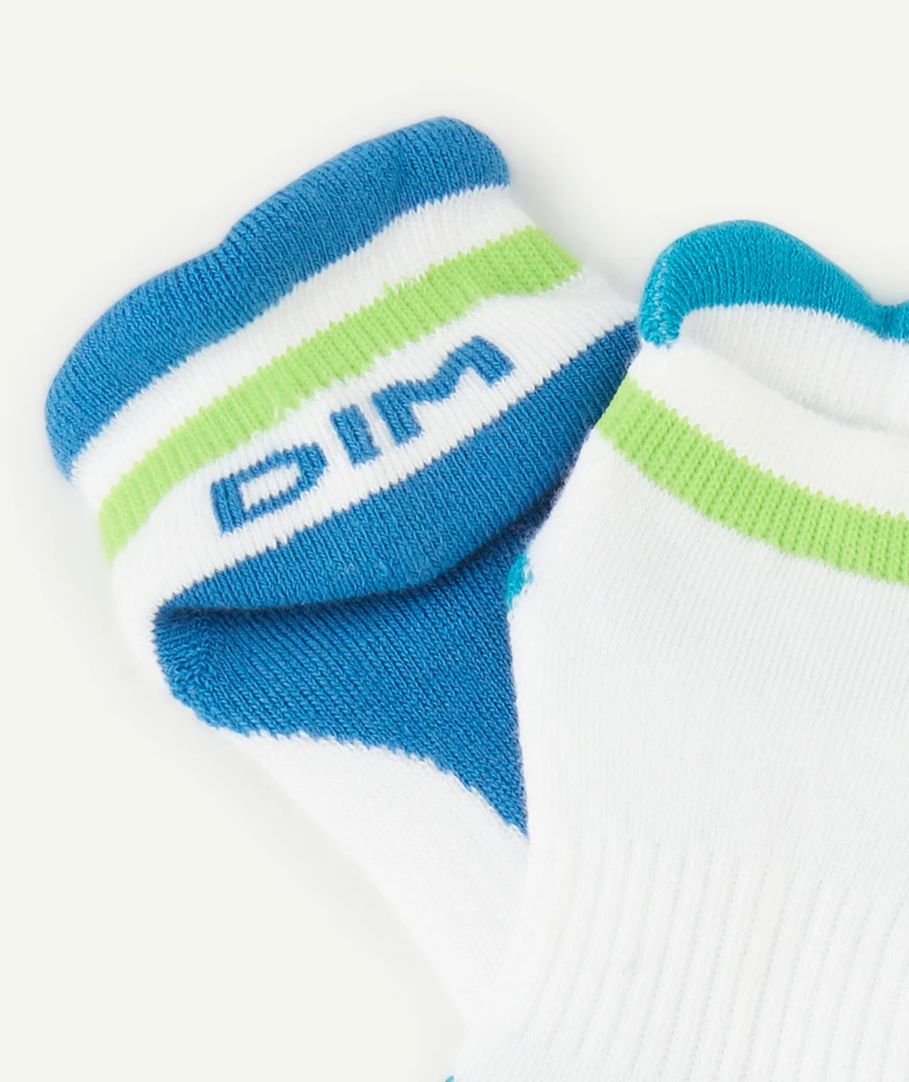 DIMLOT DE 2 PAIRES DE SOQUETTES RETRO BLEUE ET VERTE