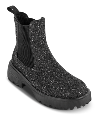 Woden Aya Glitter Chelsea Støvle Sort WS162