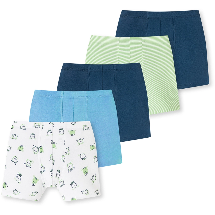 Schiesser Trunk 955 Organic Cotton weiß, grün, blau