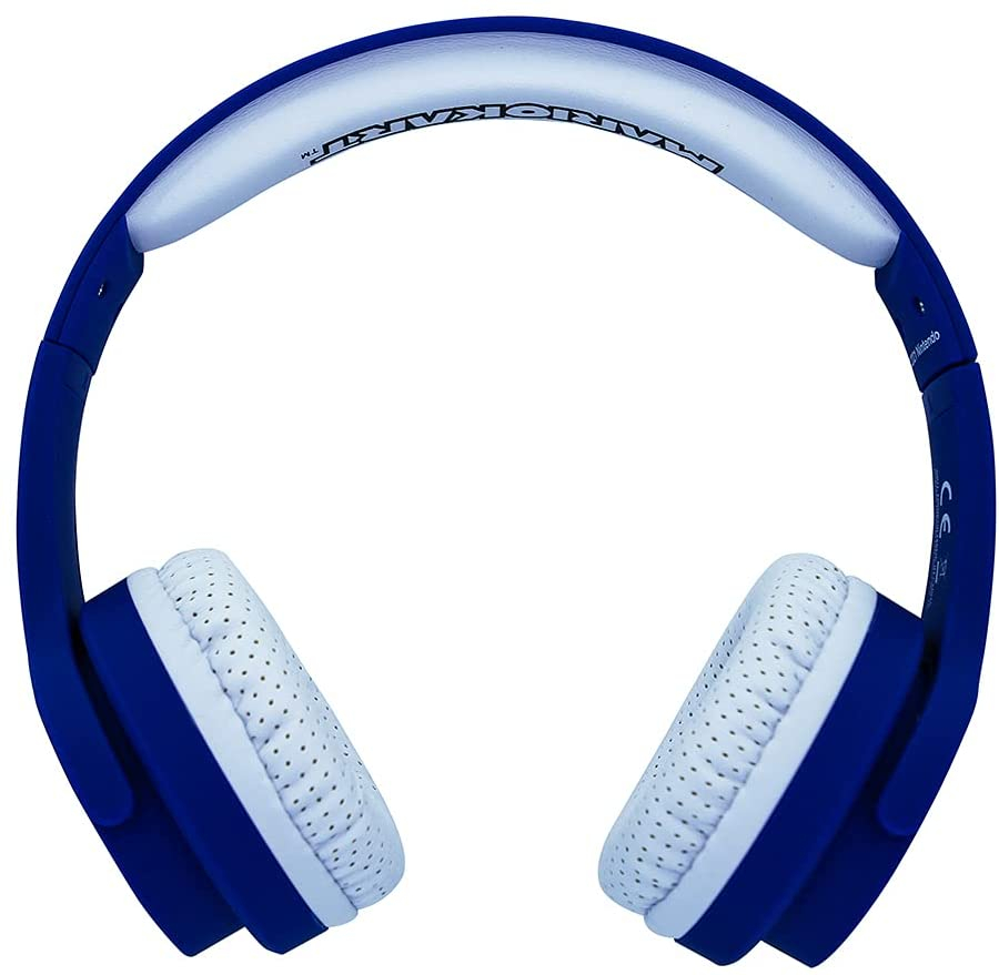 Mario Kart Headset Kinder Kopfhörer On-Ear 85dB Begrenzte Lautstärke (MK0819) mit Mikrofon - Blau