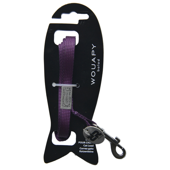 Laisse chat basic line 1,20 m violet pour chat