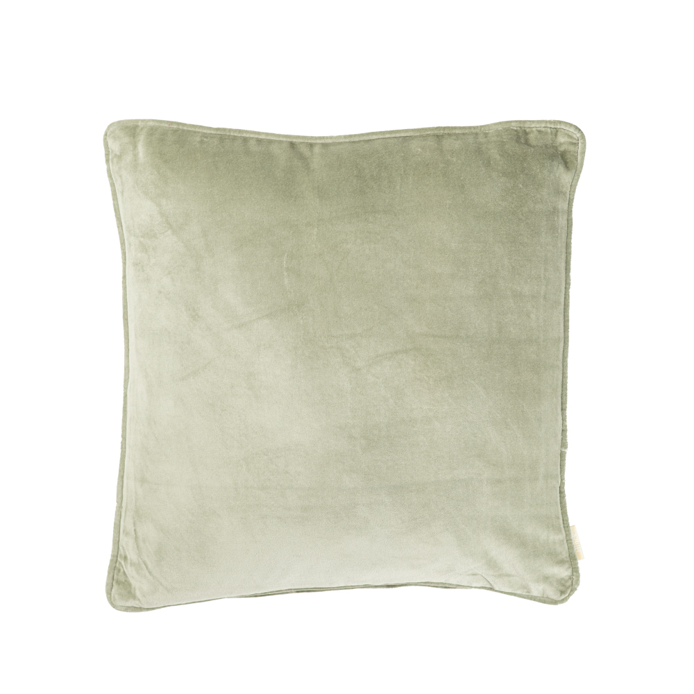Sierkussen Cord piping velours dewgreen 45x45 cm