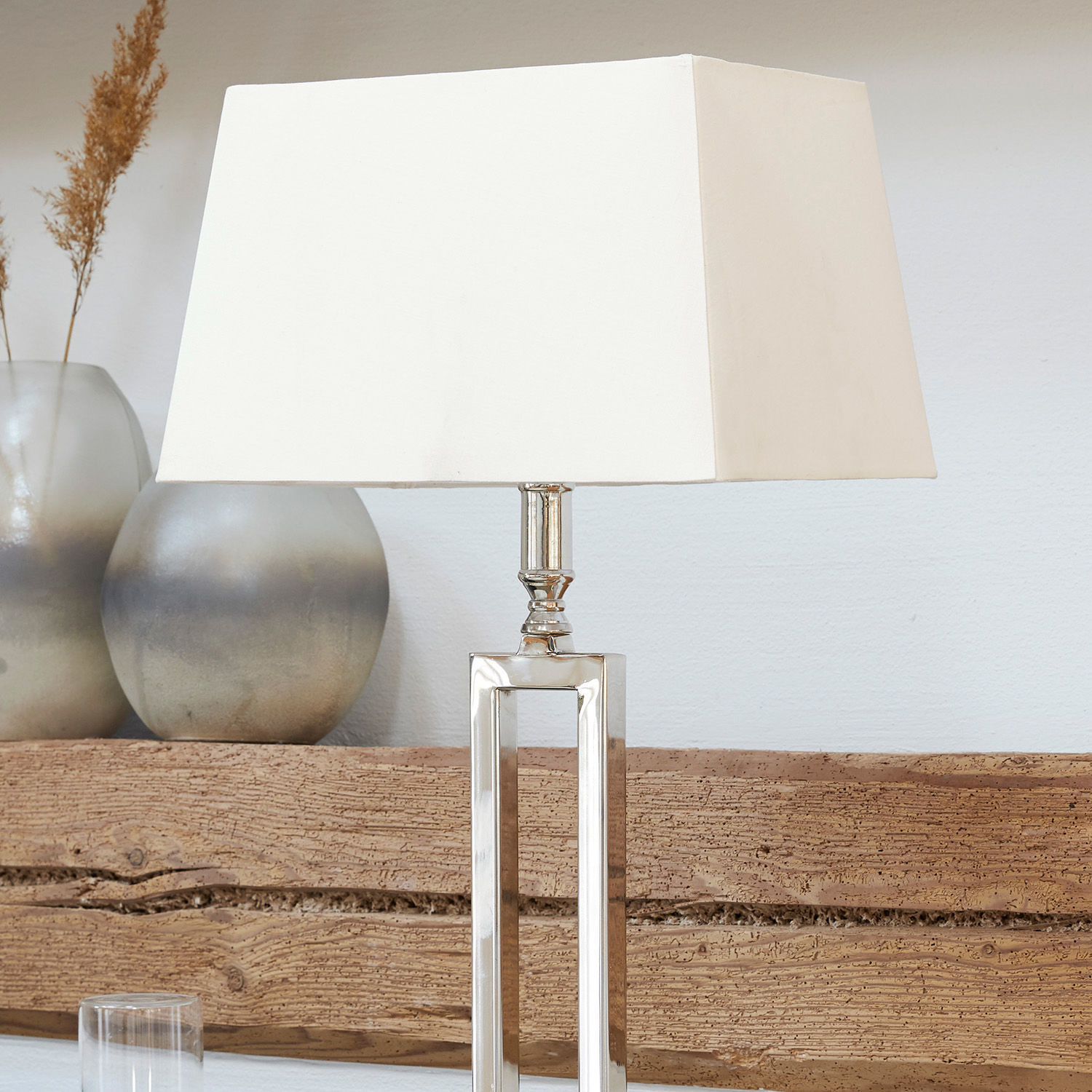 Tischlampe Kinshaa creme/silber