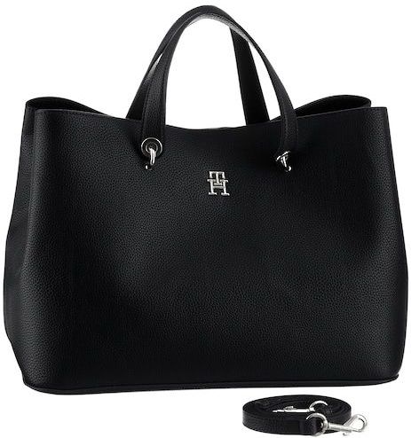Tommy Hilfiger - AW0AW15177 TH Emblem - Handtas - Zwart - Casual - Polyurethaan
