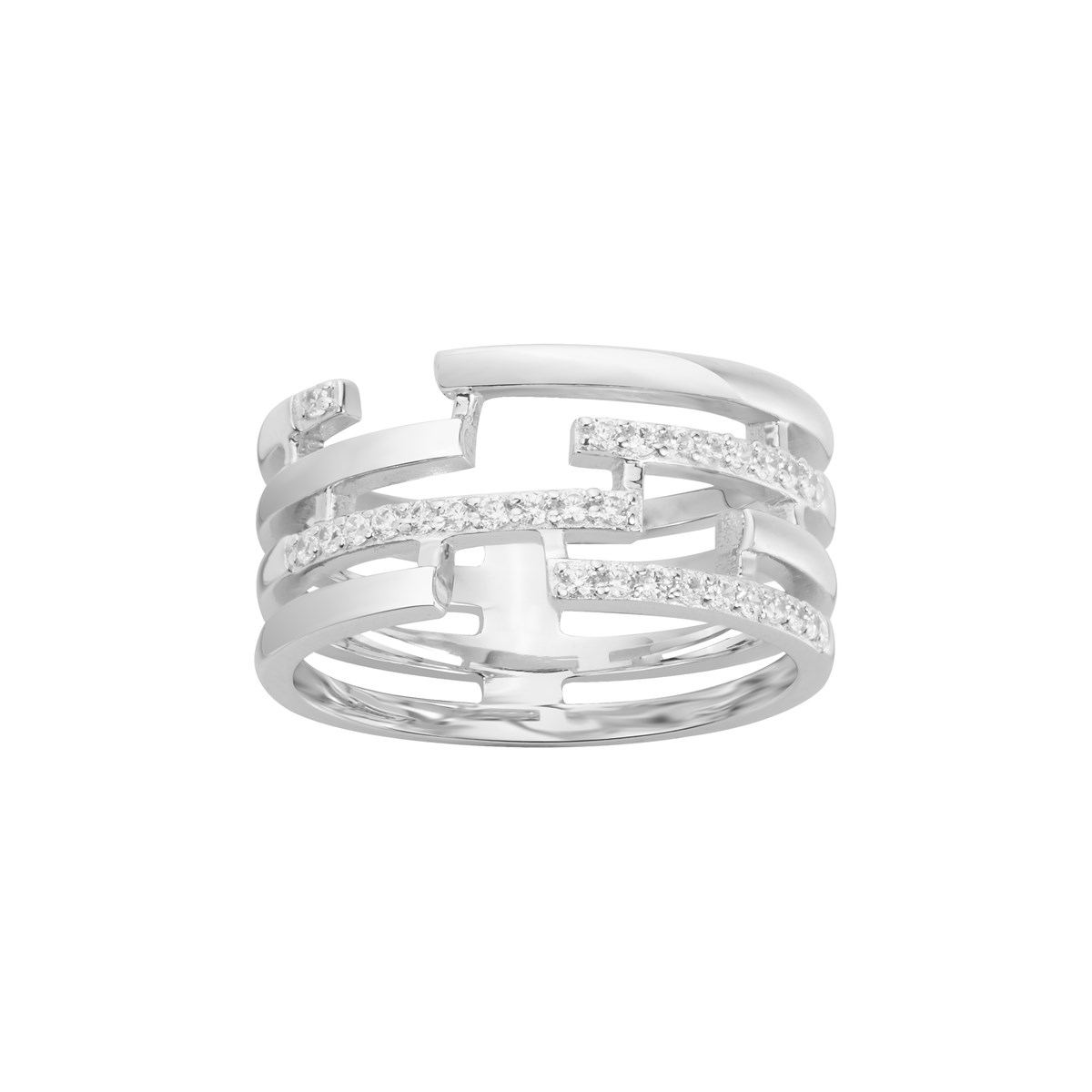 Bague en Argent avec oxyde de zirconium blanc