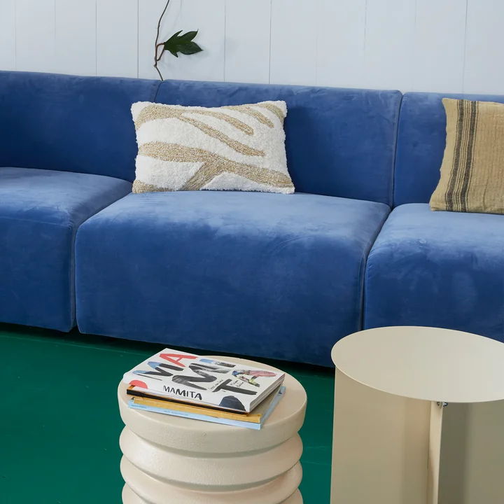 HKliving - Fluffy Kissen, 35 x 55 cm, weiss / beige