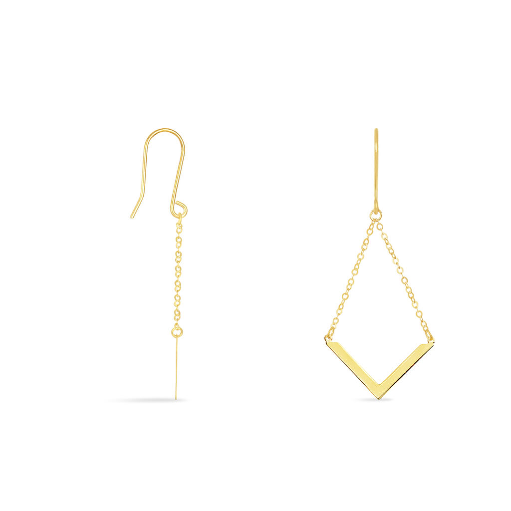 Boucles D'oreilles Pendantes Ella Or Jaune