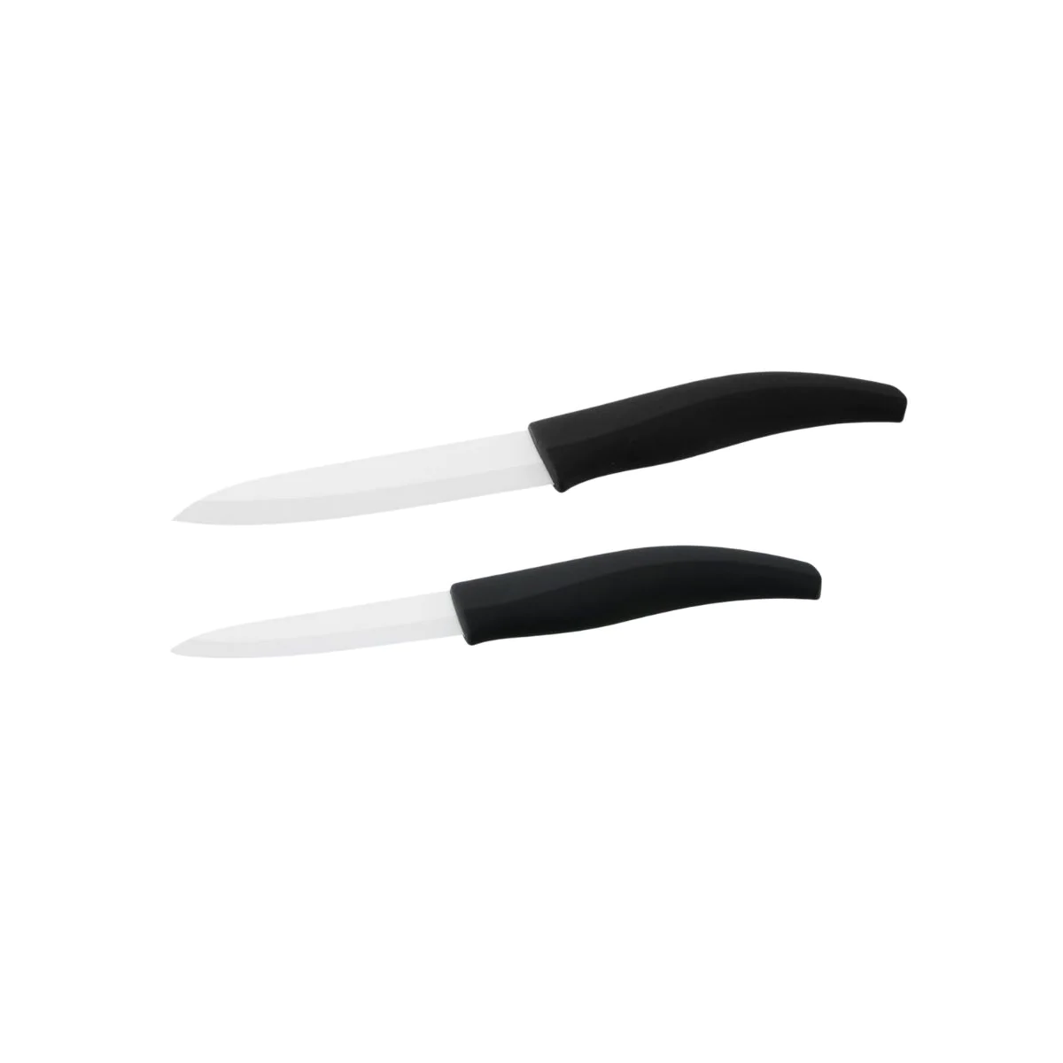 Lot de 2 couteaux avec lames en céramique de 12,5 et 18 cm de long Cér