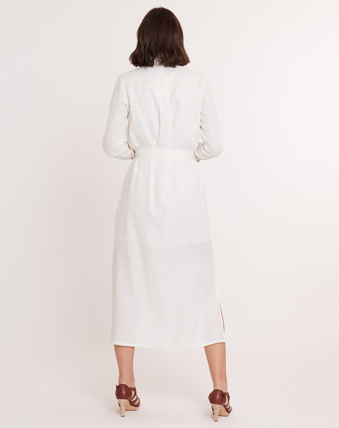 Derhy Robe 100% Lin Pierre blanche