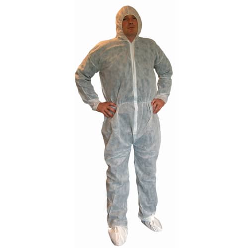 Combinaison de protection Poligard PLP 40g/m² capuche poche arrière élastiques poignets taille chevilles blanc