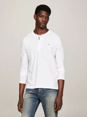Camiseta Henley de manga comprida e corte justo