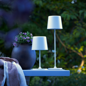 Tafellamp Kaami draagbaar LED 2W voor buiten met USB oplaadbare accu, wit