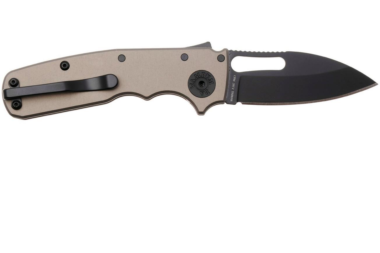 Demko Knives Shark-Cub Shark-Lock Slicer Shark SC-20CV-BLKG10-SS Artillery Grey Anodized Aluminium, zakmes