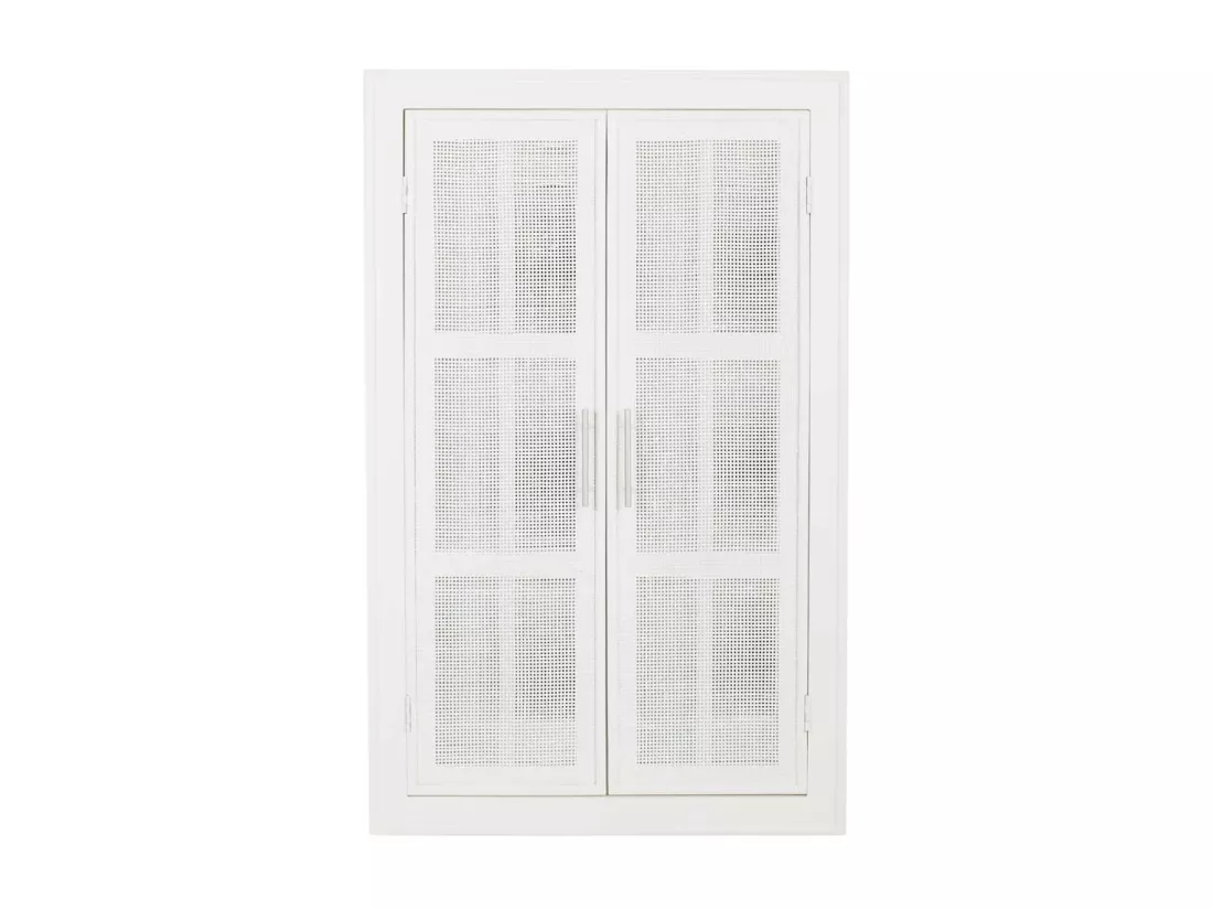 Miroir en bois et treillis blanc 73.5x5x118h