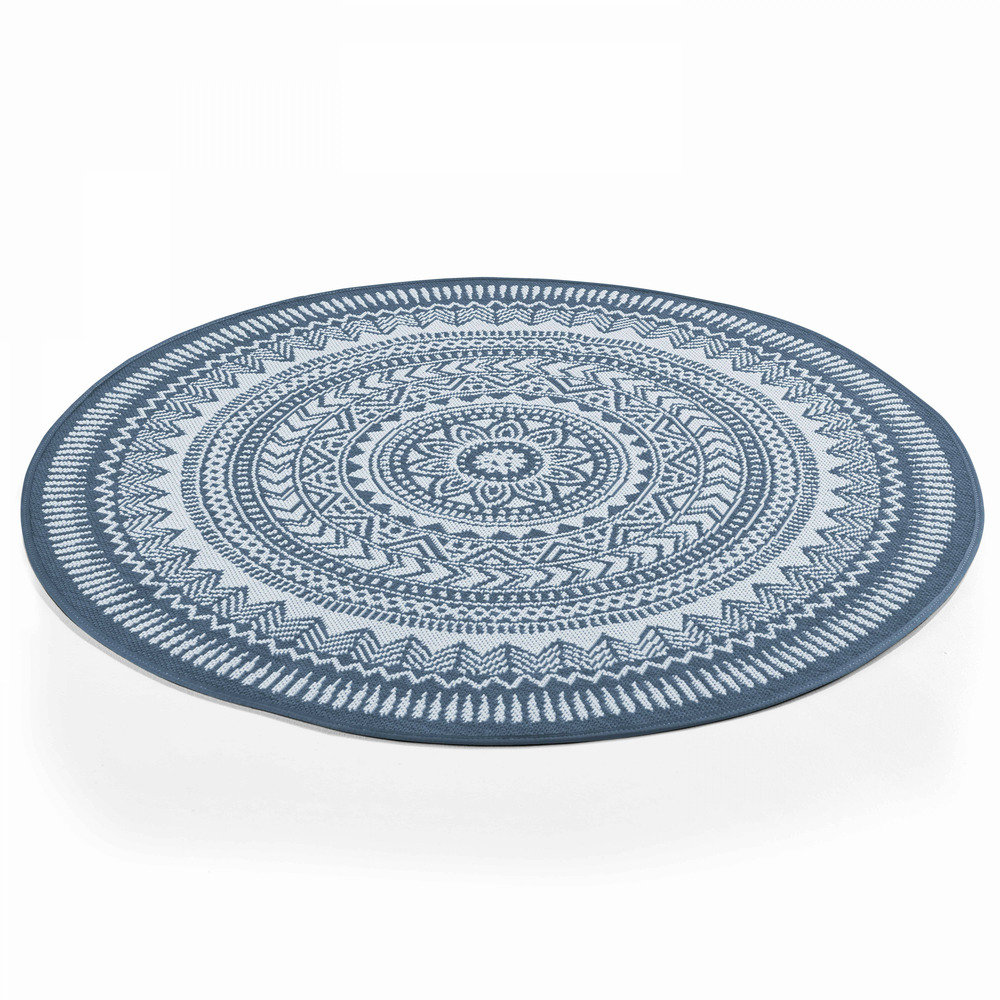 Tapis rond polypropylène bleu 120cm