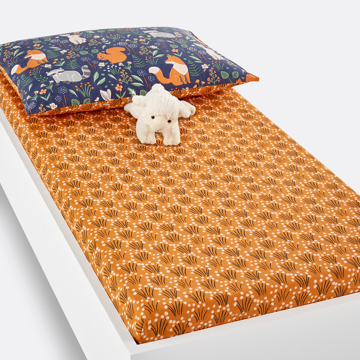 LA REDOUTE INTERIEURS<br>Lençol de bebê em algodão, dobra 17 cm, Dans les bois