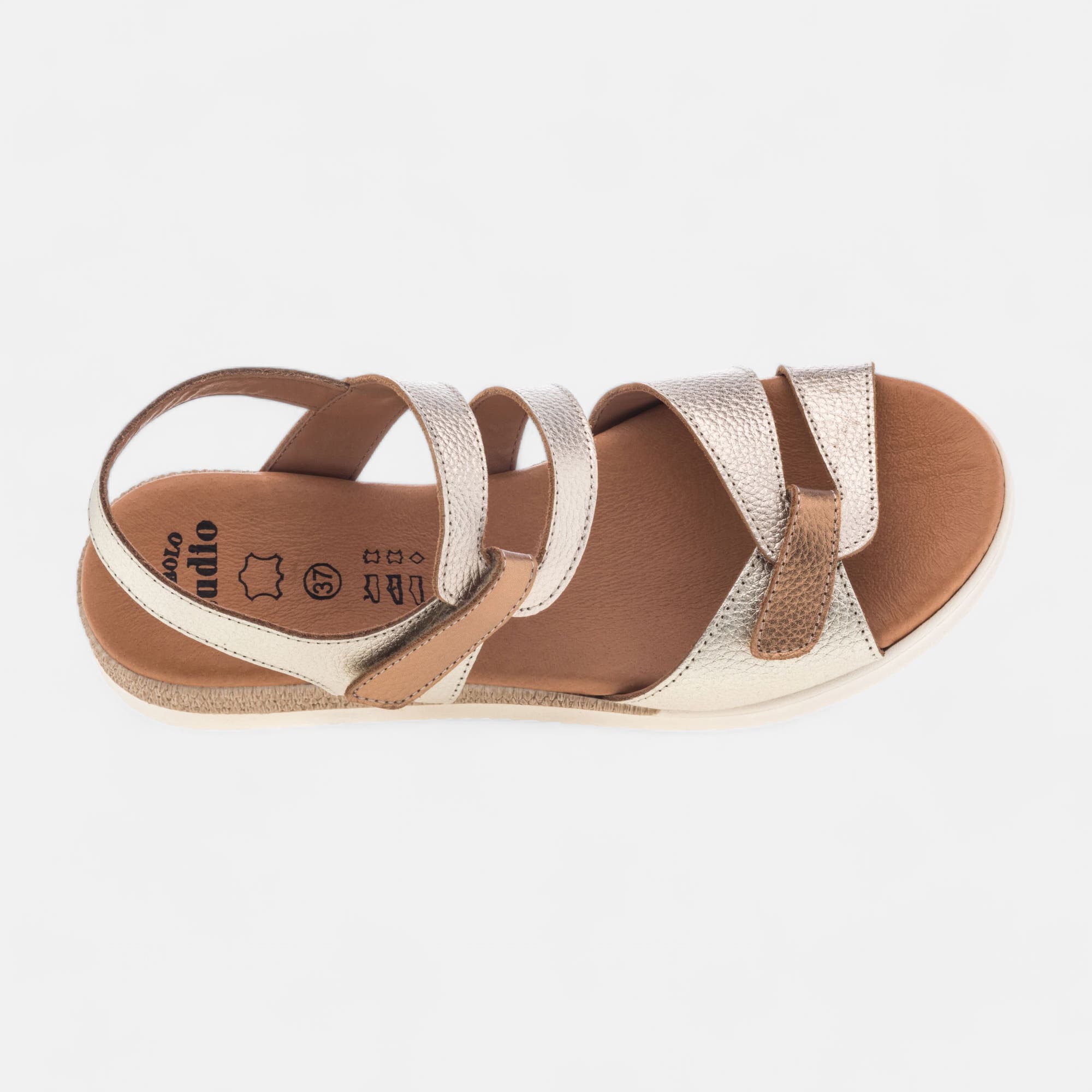 Sandales Femme en cuir bronze