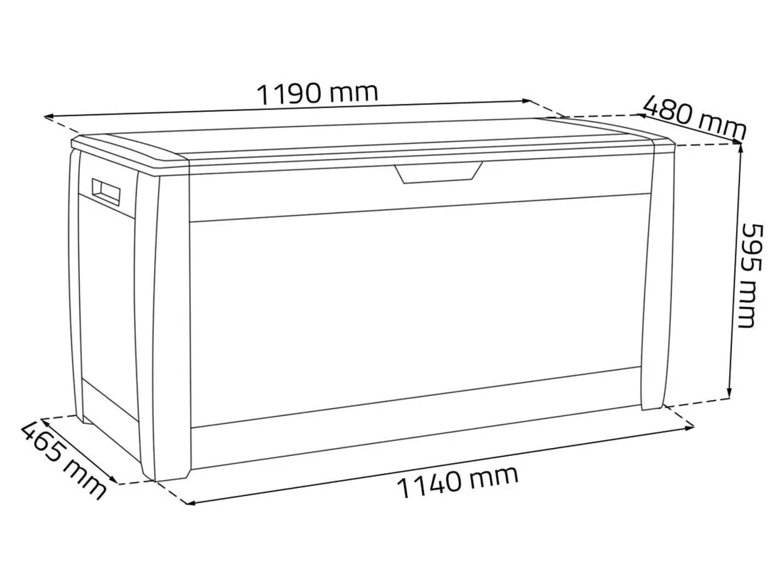 Boxe Board Boxe rato coffre de jardin 310 litres chocolat 119 x 48 x 60 cm